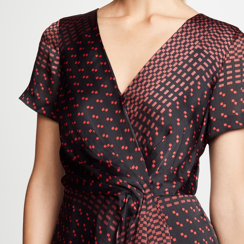 Club Monaco Red & Black Knee Length Dress - Picture 3 of 6
